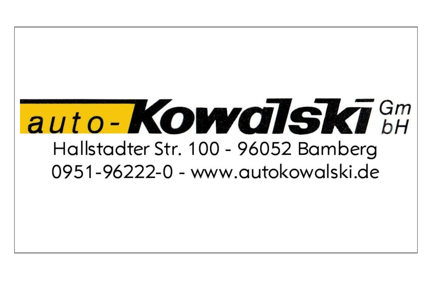Auto-Kowalski GmbH, 100% Bamberg