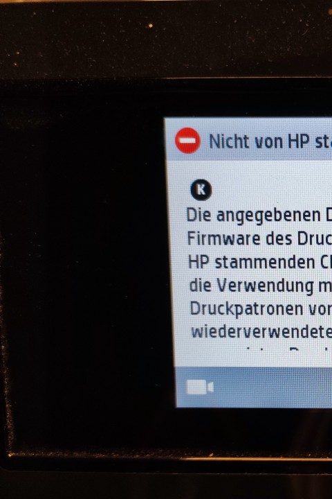 Firmwaredowngrade - HP Drucker meldet "Nicht-HP-Chip erkannt"