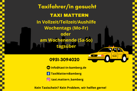 Taxifahrer (m/w/d) in Voll- oder Teilzeit gesucht